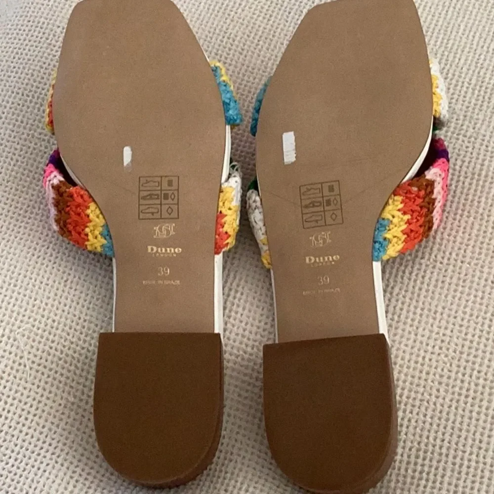 DUNE London Women’s Laize Sandal, Multi Color, size EU39/US9, NWOT minor flaws